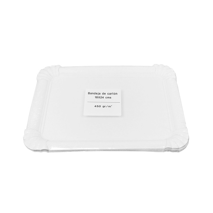 Paper Tray Rectangular shape White 18x24cm (50 Units)