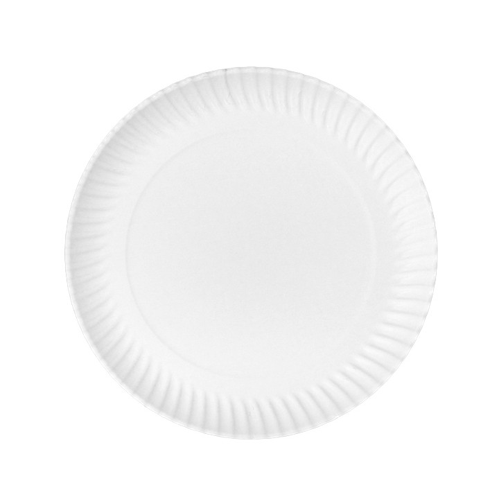 Paper Plate Round Shape White Ø27cm 550g/m² (50 Units)