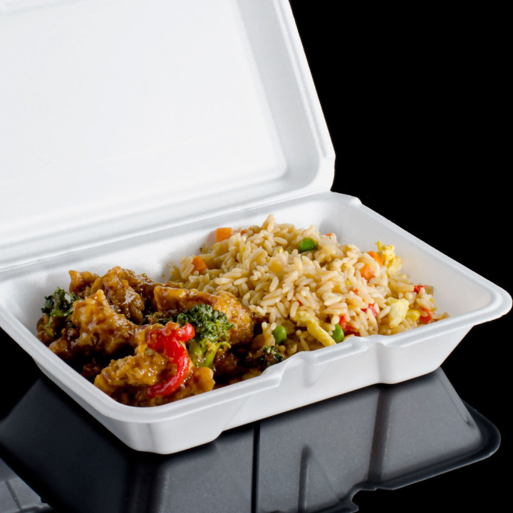 Foam Take-Out Container Asian 2,40x1,40x0,70cm (100 Units)