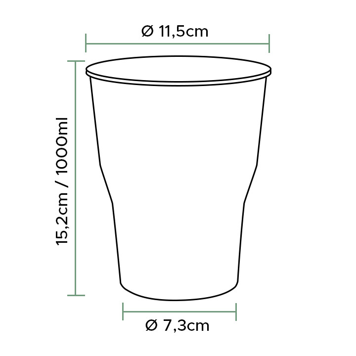 Reusable Cup PP Clear 1.000ml Ø9,4cm (500 Units)