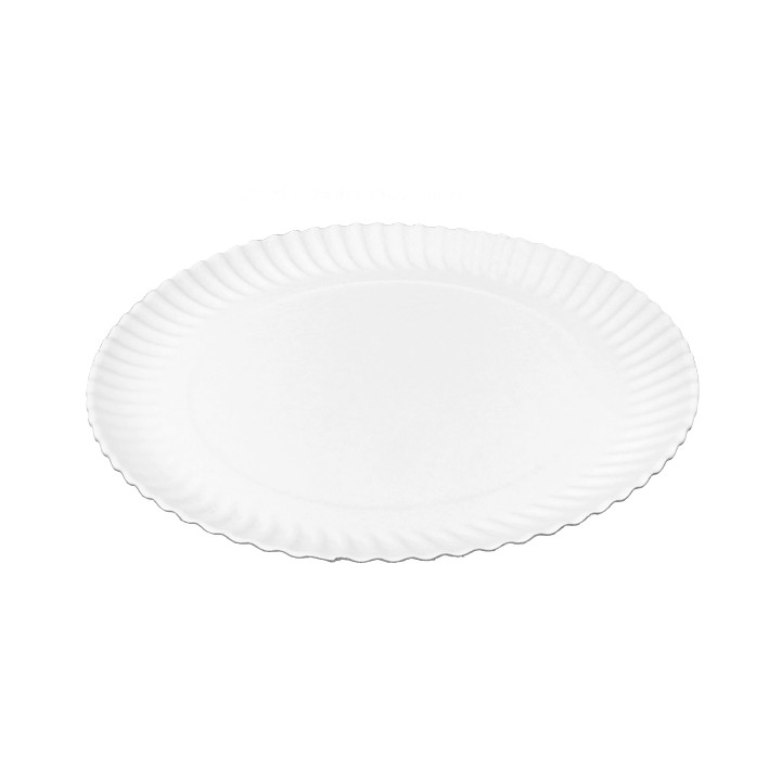 Paper Plate Round Shape White Ø27cm 550g/m² (400 Units)