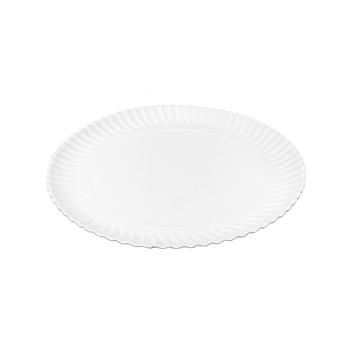Paper Plate Round Shape White Ø23cm 450g/m² (50 Units)