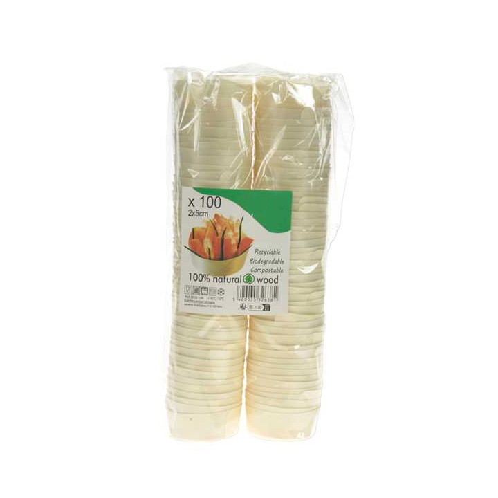 Wooden Tasting Cup 40ml Ø5x2cm (100 Units)  