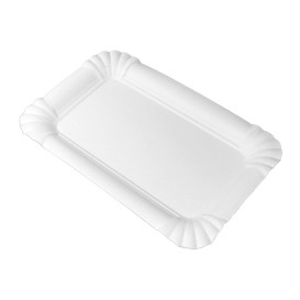 Paper Tray Rectangular shape White 12x19cm (50 Units)