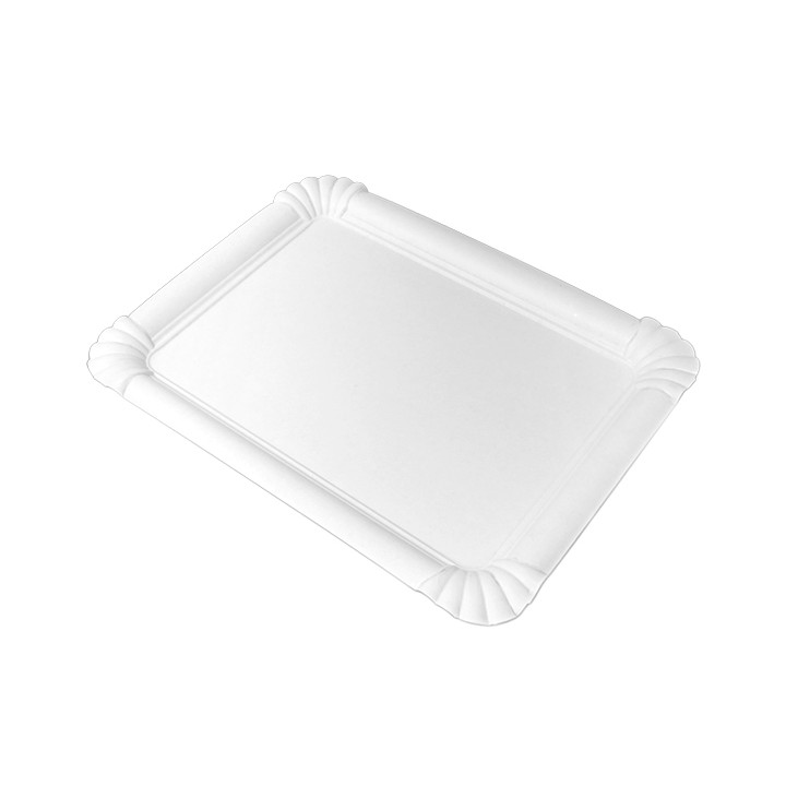 Paper Tray Rectangular shape White 18x24cm (50 Units)