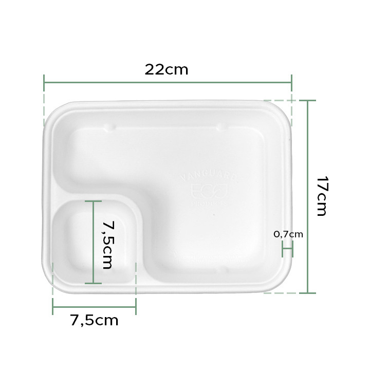 Sugarcane Tray Kraft 17x5x3,5cm (1000 Units)