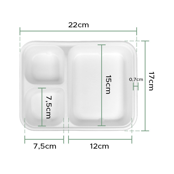 Sugarcane Tray 17x5,5x3,8cm (1000 Units)