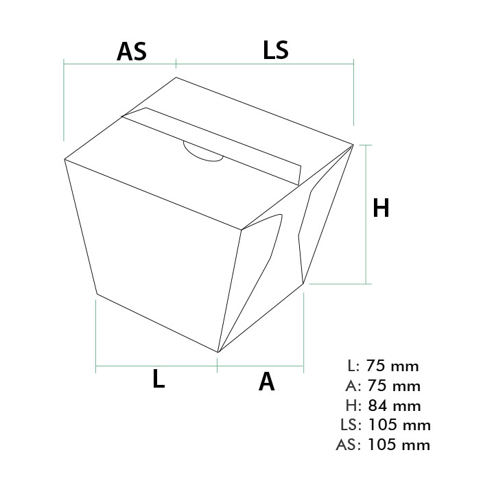 Paper Take-out Container Wok Kraft 450ml (25 Units)