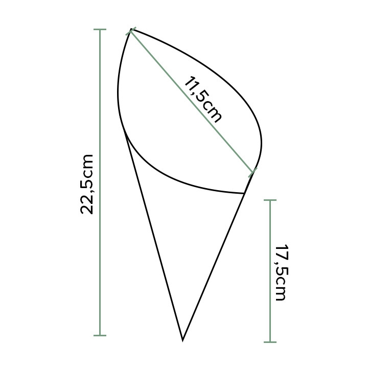 Paper Food Cone Grease-Proof Karft 19,5cm 50gr (2.000 Units)