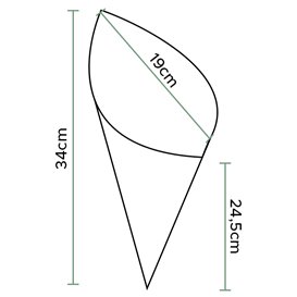 Paper Food Cone Grease-Proof Karft 34cm 400gr (100 Units)