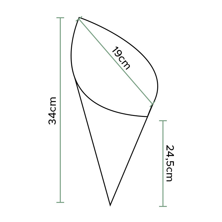 Paper Food Cone Grease-Proof Karft 34cm 400gr (100 Units)