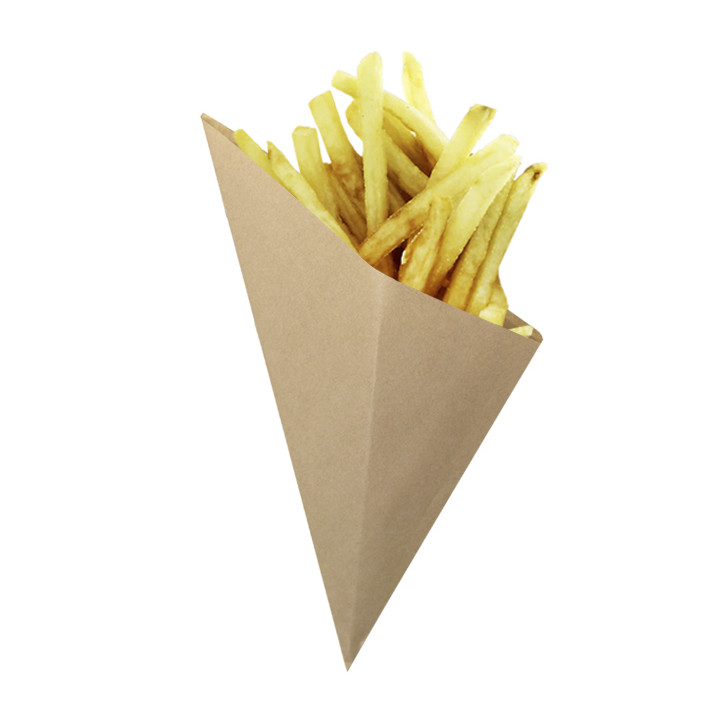 Paper Food Cone Grease-Proof Karft 25,5cm 100gr (100 Units)