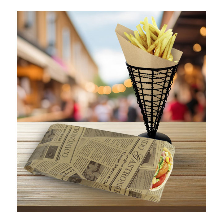 Paper Baguette Bag Kraft Times 12+2x26cm (100 Units)