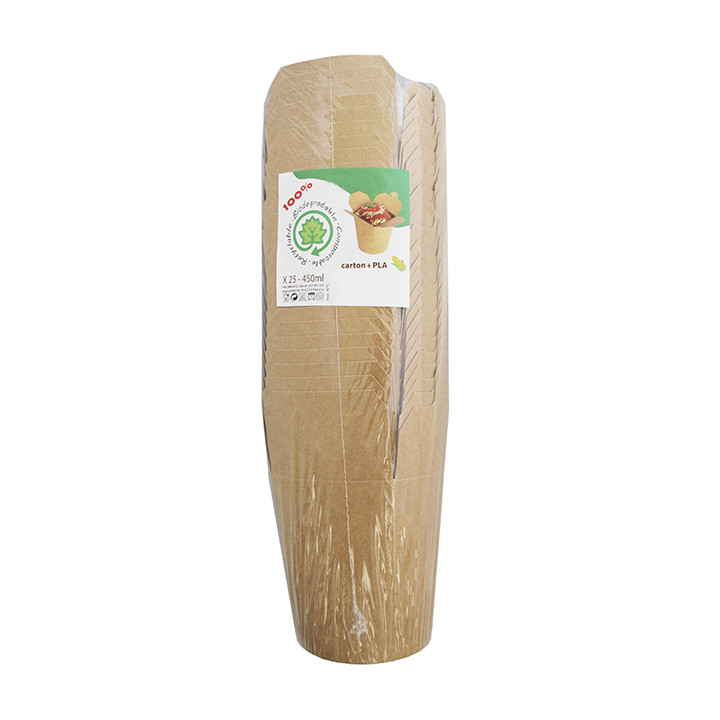 Paper Take-Out Box Kraft 450ml (250 Units)