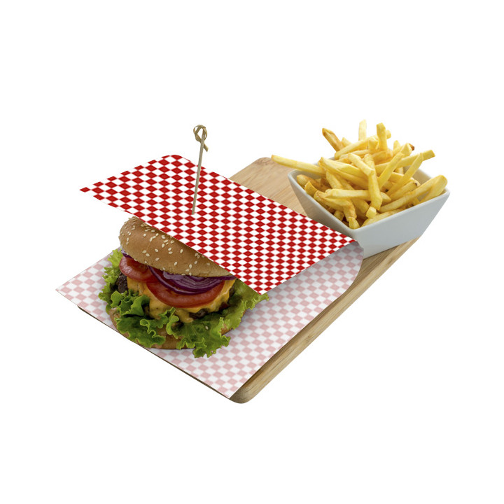 Paper Food Wrap Grease-Proof “Vichy” Red 31x42cm (1.000 Units)