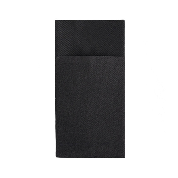 Pocket Fold Airlaid Napkins "Kanguro" Black 40x40cm (480 units)