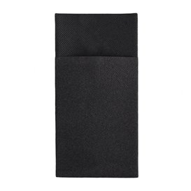 Pocket Fold Airlaid Napkins "Kanguro" Black 40x40cm (30 units) 