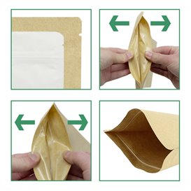 Paper Doypack White with self closing and Window 16+8x26cm (50 Units)