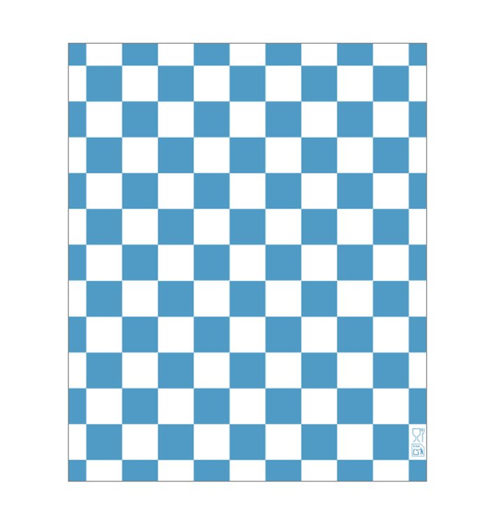 Paper Food Wrap Grease-Proof “Vichy” Blue 20x24,5cm (1.000 Units)