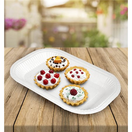 15x23 cm white grease-resistant cardboard food tray