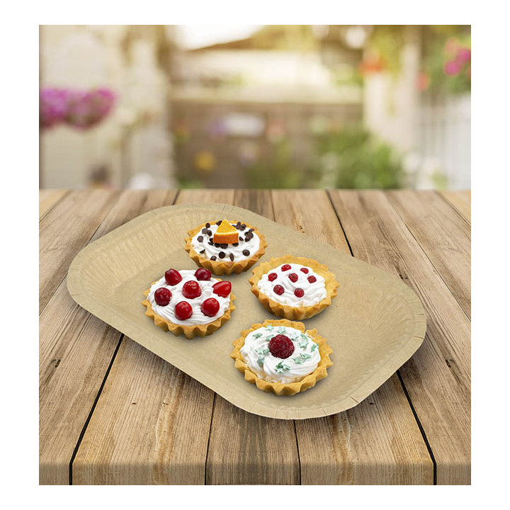 Paper Tray Greaseproof Shape Kraft 15x23cm 245g/m² (50 Units)