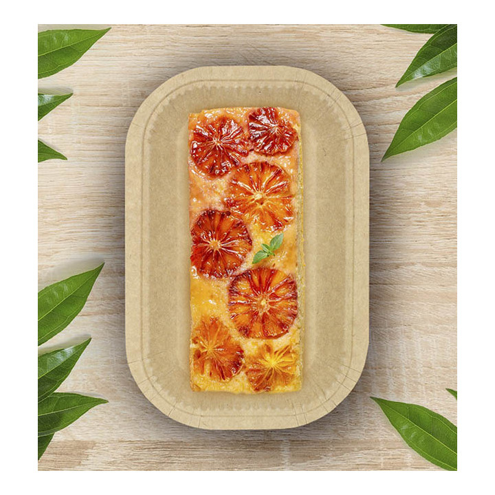 Paper Tray Greaseproof Shape Kraft 15x23cm 245g/m² (50 Units)
