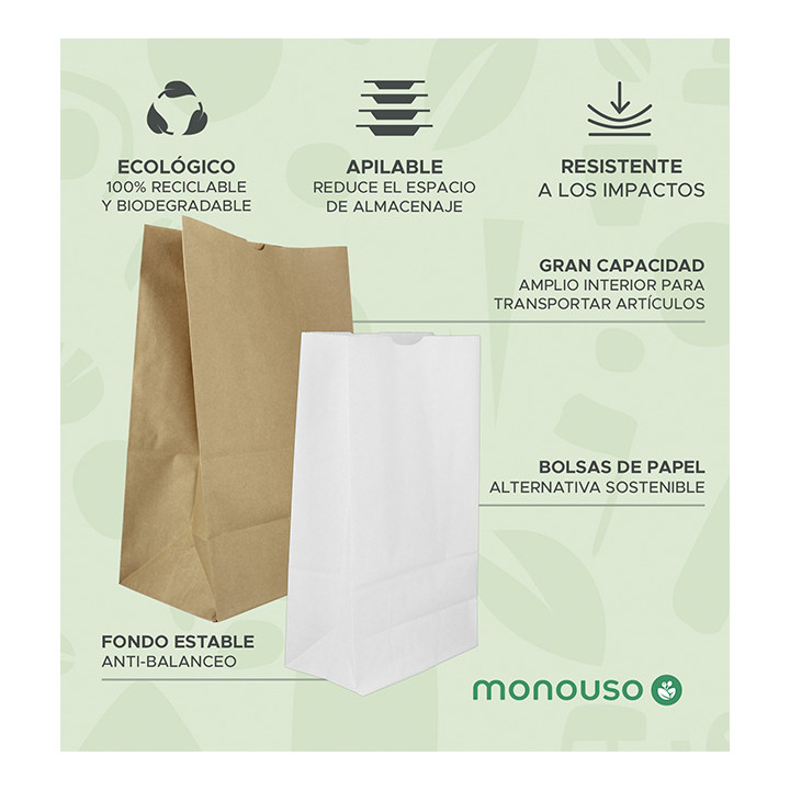Paper Bag without Handle Kraft 75g/m² 30+18x43cm (250 Units)