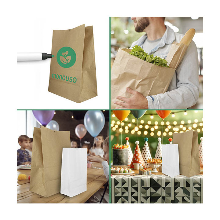 Paper Bag without Handle Kraft 70g/m² 20+16x40cm (25 Units)