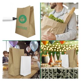 Paper Bag without Handle Kraft 50g/m² 12+8x24cm (1.000 Units)