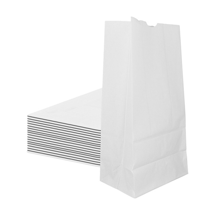 Paper Bag without Handle Kraft White 60g/m² 18+11x34cm (500 Units)