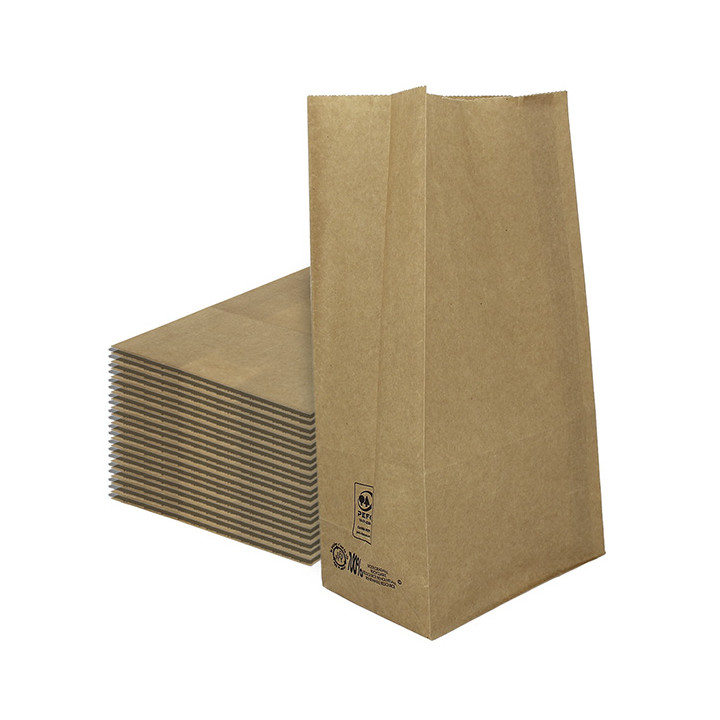 Paper Bag without Handle Kraft 50g/m² 15+9x28cm (25 Units) 