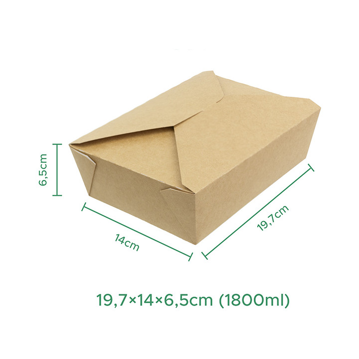 American Box Kraft 19,7x14x6,5cm 1800ml (25 Units)