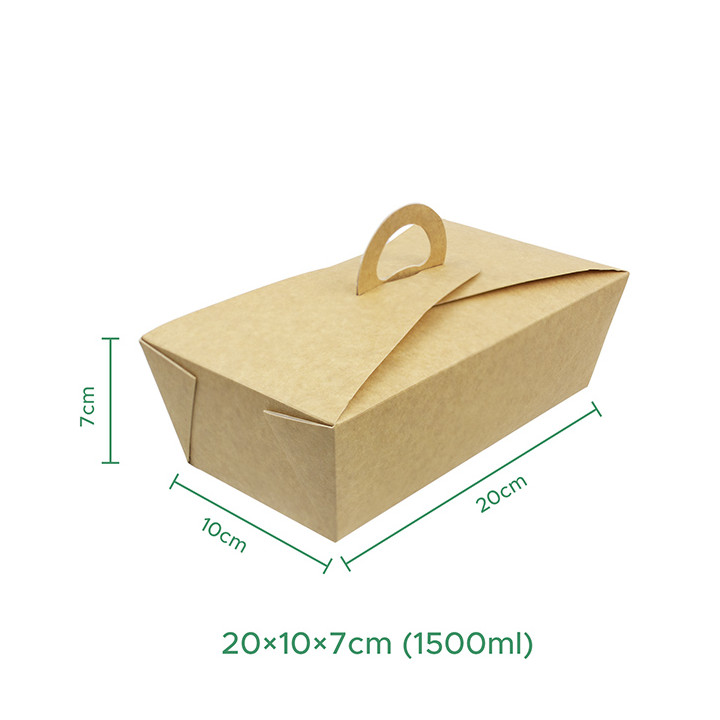 American Box with handles "Doggy Bag" Kraft 20x10x7cm (20 Units)
