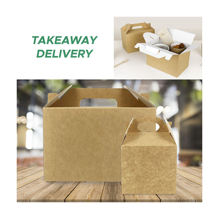 Paper Menu Box Kraft 13,1x13,1x11,5cm (25 Units)