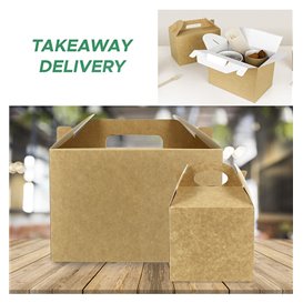 Paper Menu Box Kraft 13,1x13,1x11,5cm (250 Units)