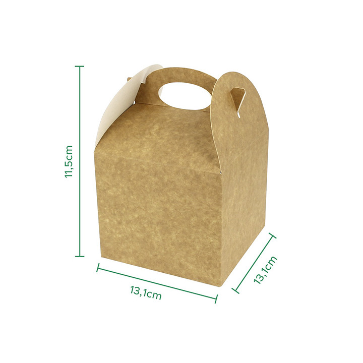 Paper Menu Box Kraft 13,1x13,1x11,5cm (25 Units)