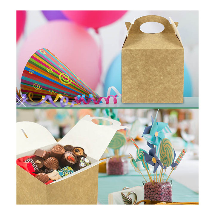 Paper Menu Box Kraft 13,1x13,1x11,5cm (25 Units)