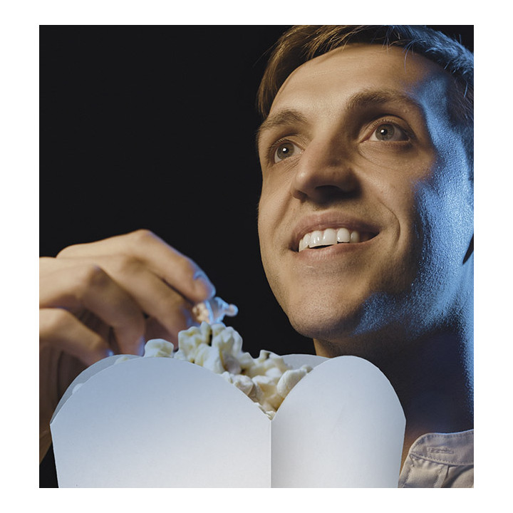 Paper Popcorn Box Small Size White 45gr 6,5x8,5x15cm (700 Units)