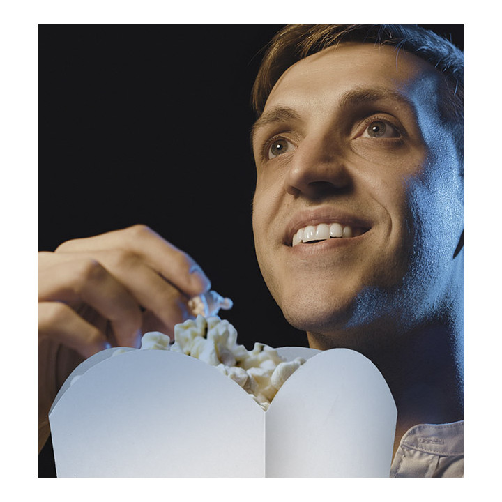 Paper Popcorn Box Medium Size White 90gr 7,8x10,5x18cm (25 Units) 