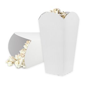 Paper Popcorn Box Small Size White 45gr 6,5x8,5x15cm (700 Units)