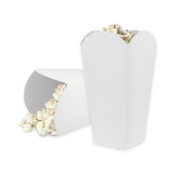 Paper Popcorn Box Small Size White 45gr 6,5x8,5x15cm (700 Units)