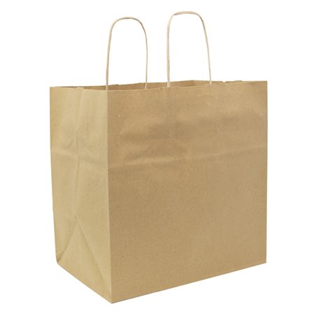 Kraft paper bag with twisted handles 26 + 17 x 26 cm