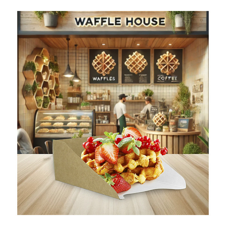 Paper Container Waffles 16x10cm (100 Units)