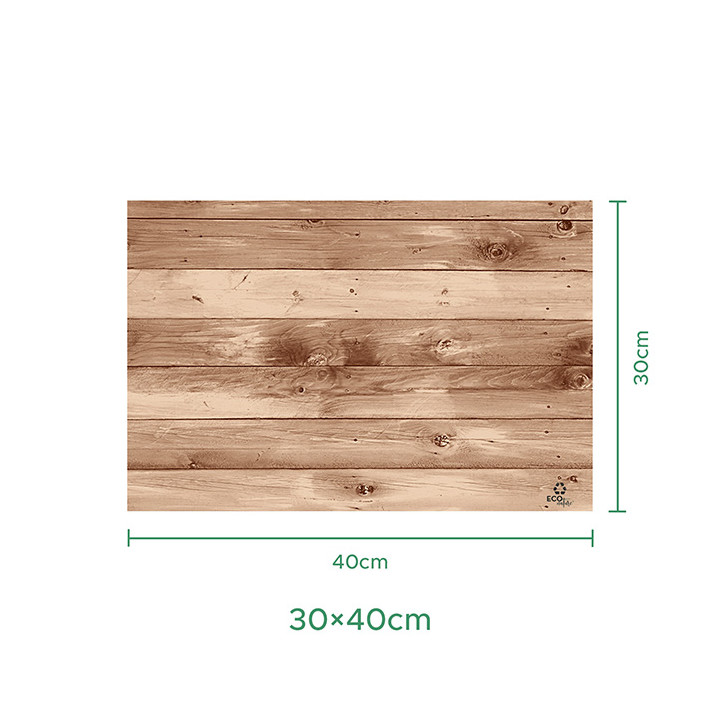 Placemat of Paper in Kraft "Hout" 30x40cm 40g/m² (500 Units)