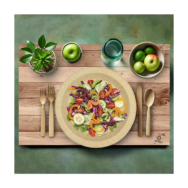 Placemat of Paper in Kraft "Hout" 30x40cm 40g/m² (500 Units)