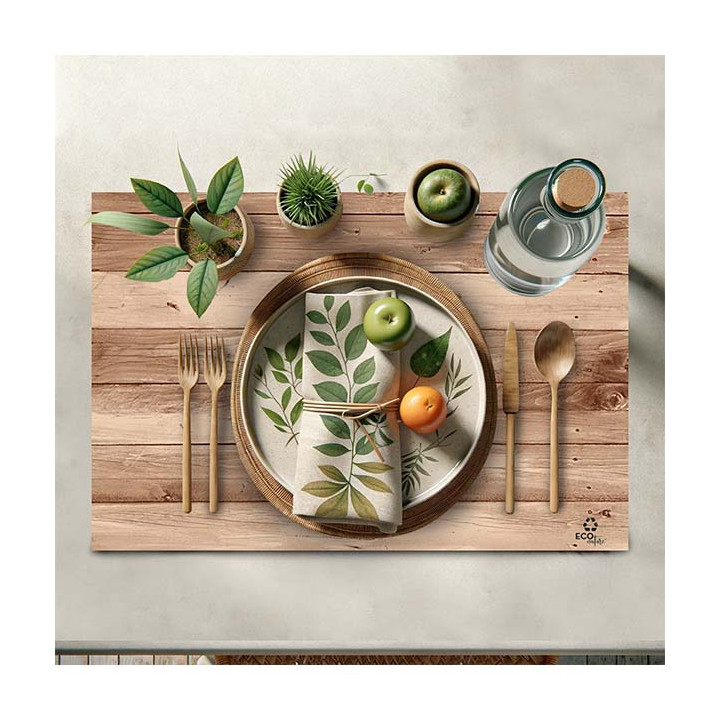 Placemat of Paper in Kraft "Hout" 30x40cm 40g/m² (500 Units)
