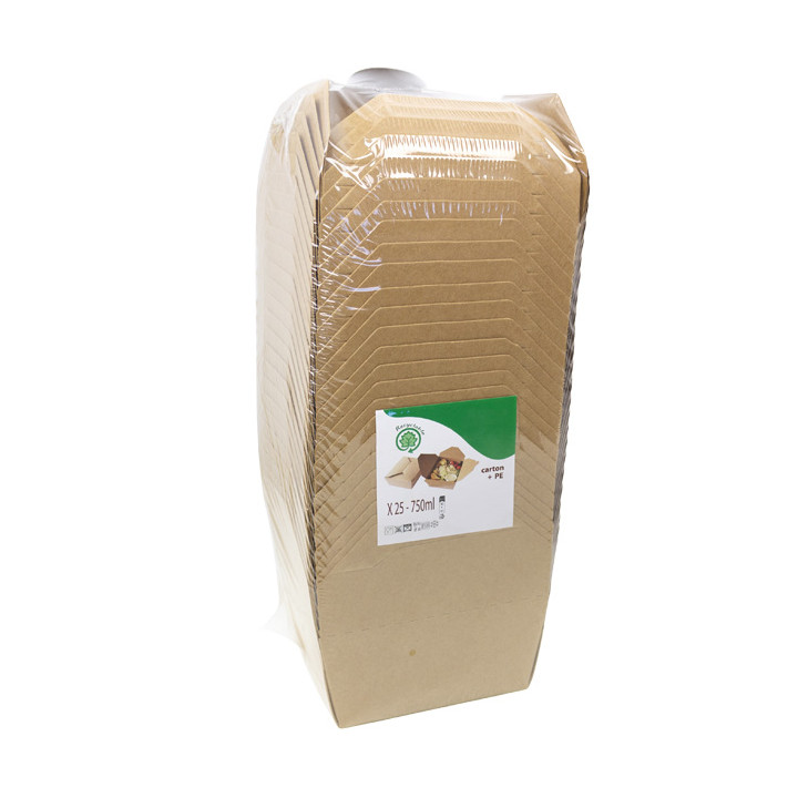 American Box Kraft-Kraft 12x10,5x6,5cm 750ml (200 Units)