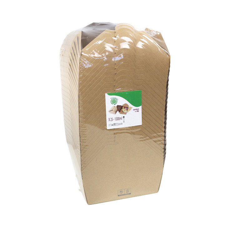 American Box Kraft-Kraft 17x13,5x6,5cm 1.300ml (25 Units)