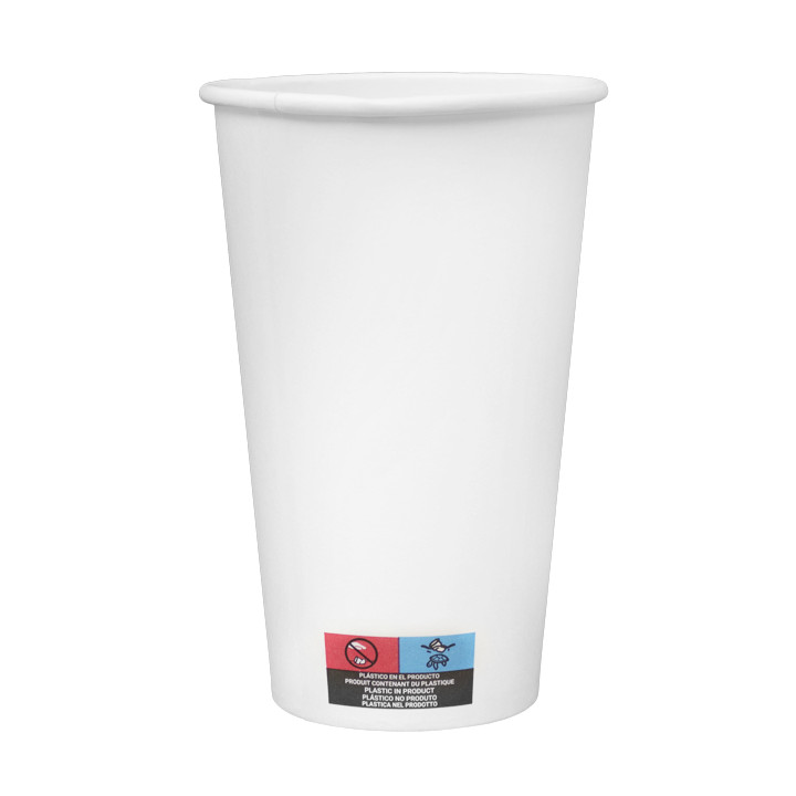 Paper Cup White 16 Oz/500ml Ø9cm (25 Units) 