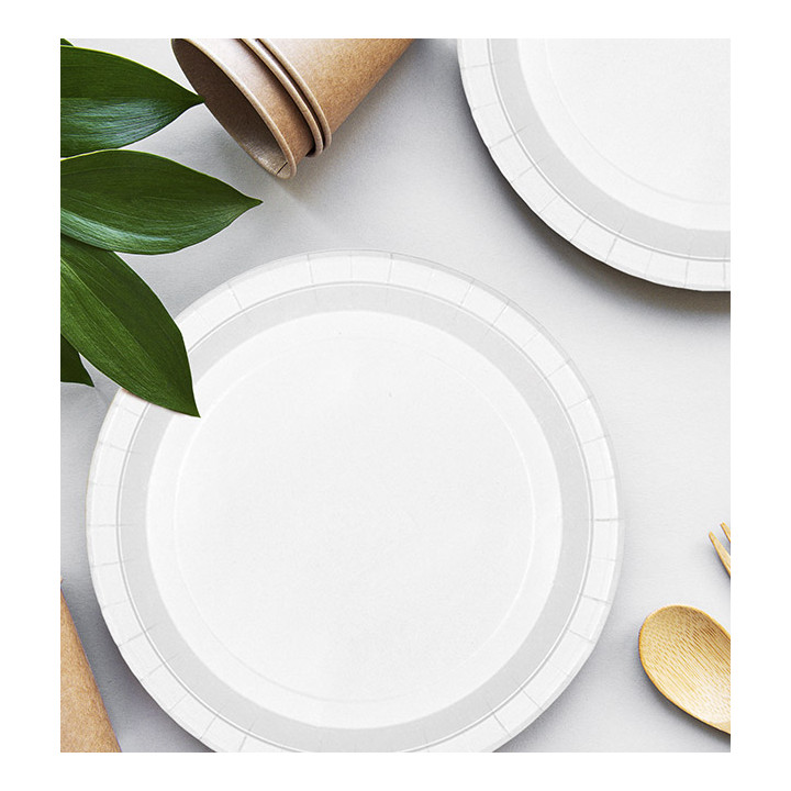 Paper Plate Round Greaseproof Shape White  Ø18cm 220g/m² (400 Units) 